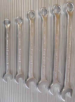Whitworth combination spanner set