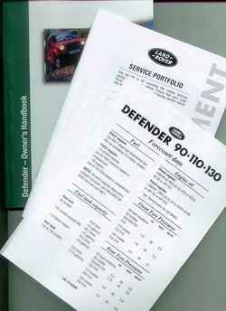 Owners Handbook Pack for Defender 1997 to 1999
