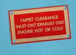 Tappet Clearance Plate