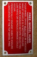 Free Wheeling Hubs decal